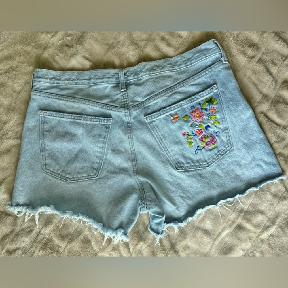 Hand embroidered Universal Thread denim shorts